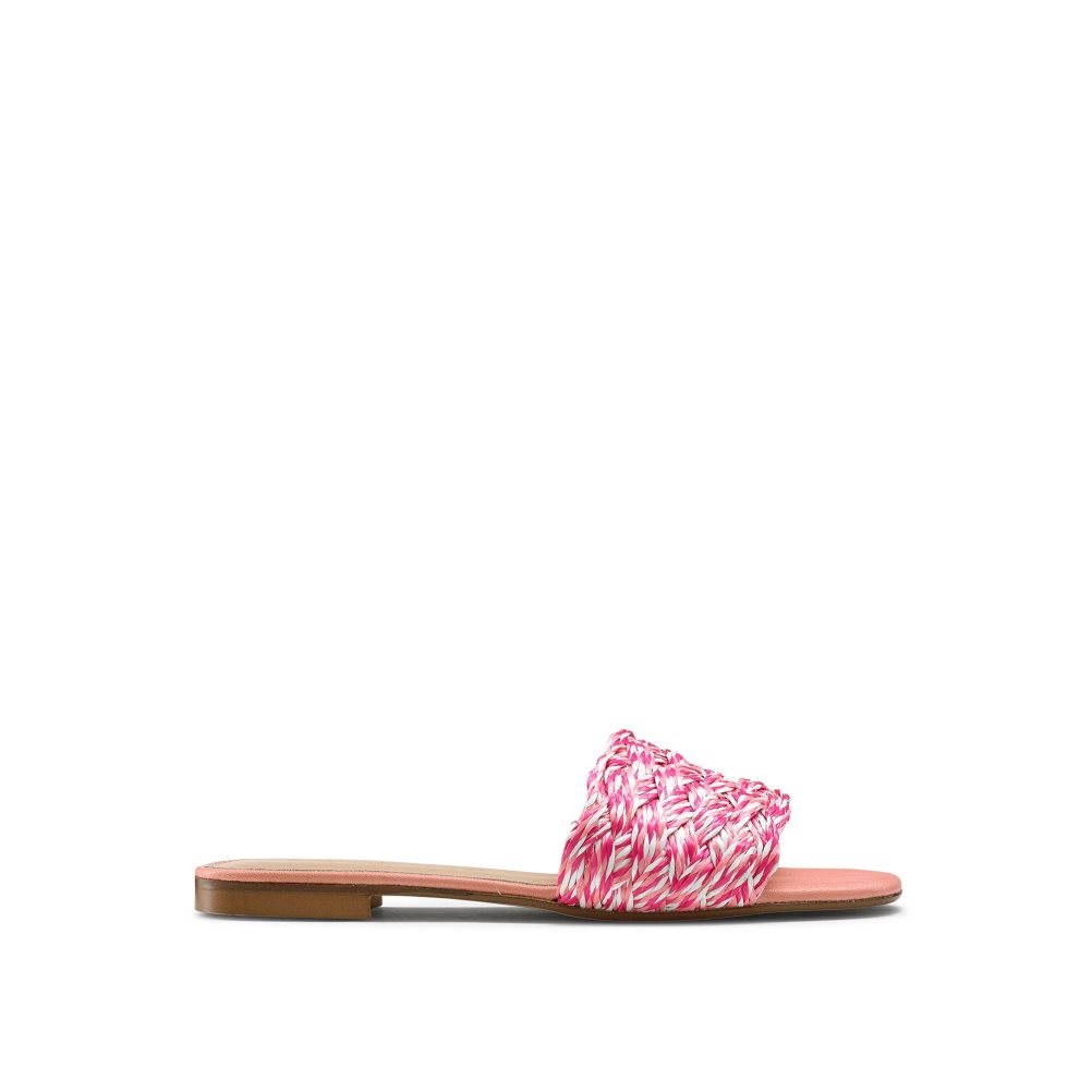 Russell And Bromley Kiss You Raffia Flate Sandaler Dame Rosa | 503ECLYF