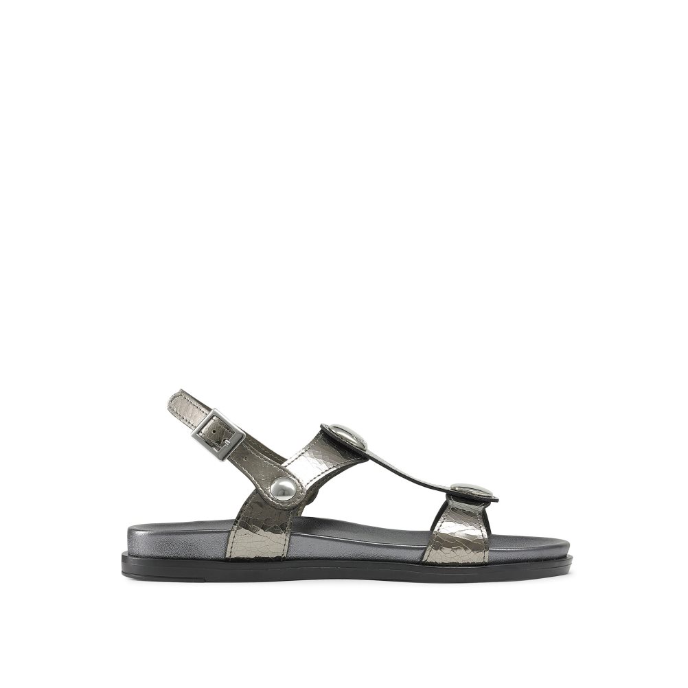 Russell And Bromley Laura Disc Footbed Flate Sandaler Dame Metal | 792JLWME