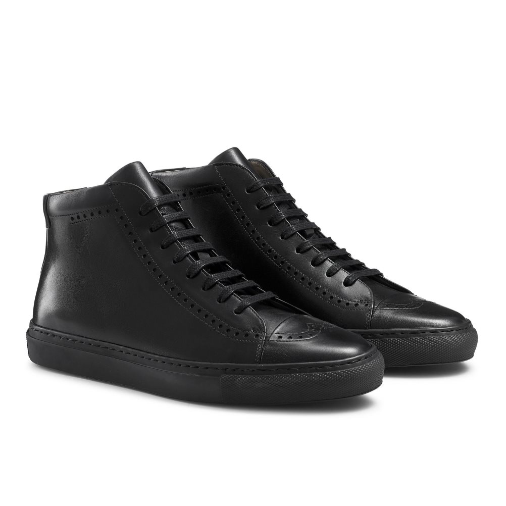 Russell And Bromley Legend Luxury High-top Joggesko Herre Svarte | 124YNXUD