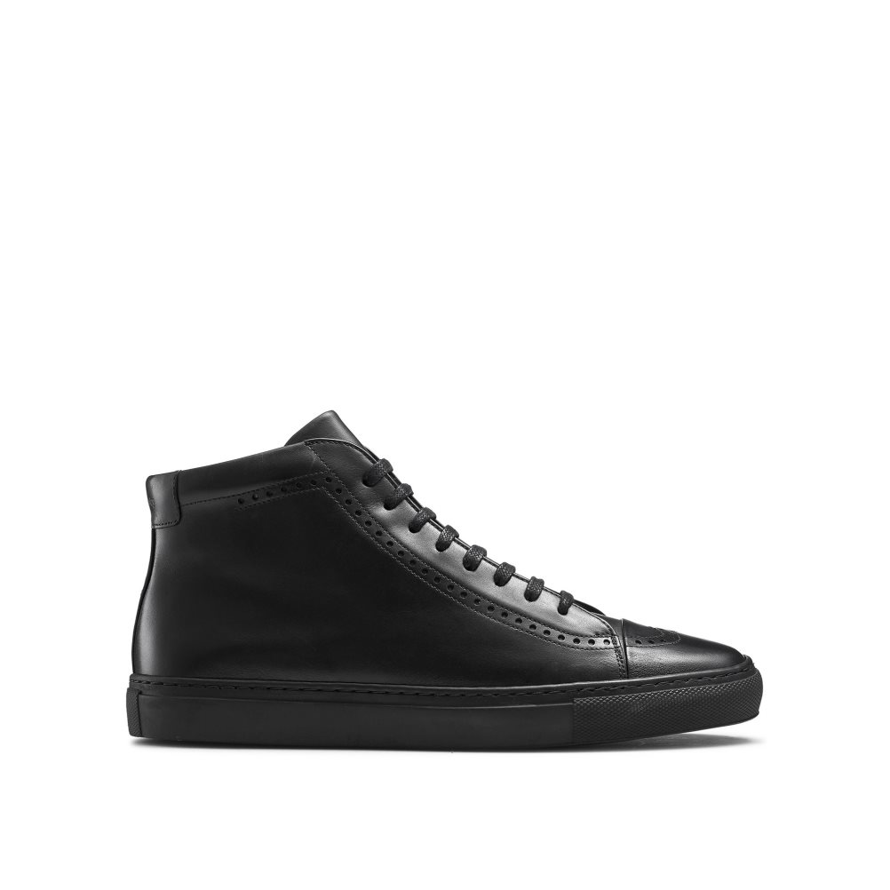 Russell And Bromley Legend Luxury High-top Joggesko Herre Svarte | 124YNXUD