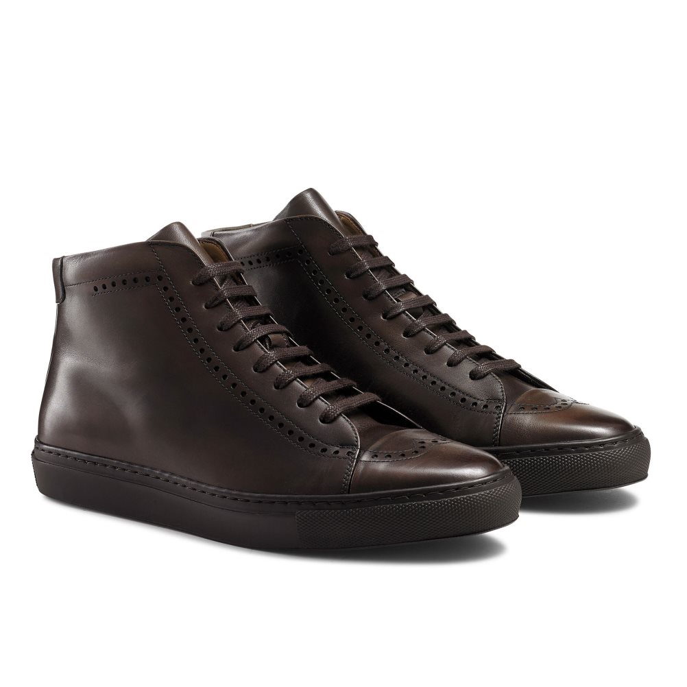 Russell And Bromley Legend Luxury High-top Joggesko Herre Sjokolade | 248JNFRU