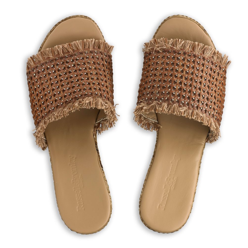 Russell And Bromley Libertine Weave Wedge Dame Brune | 123IGTMC