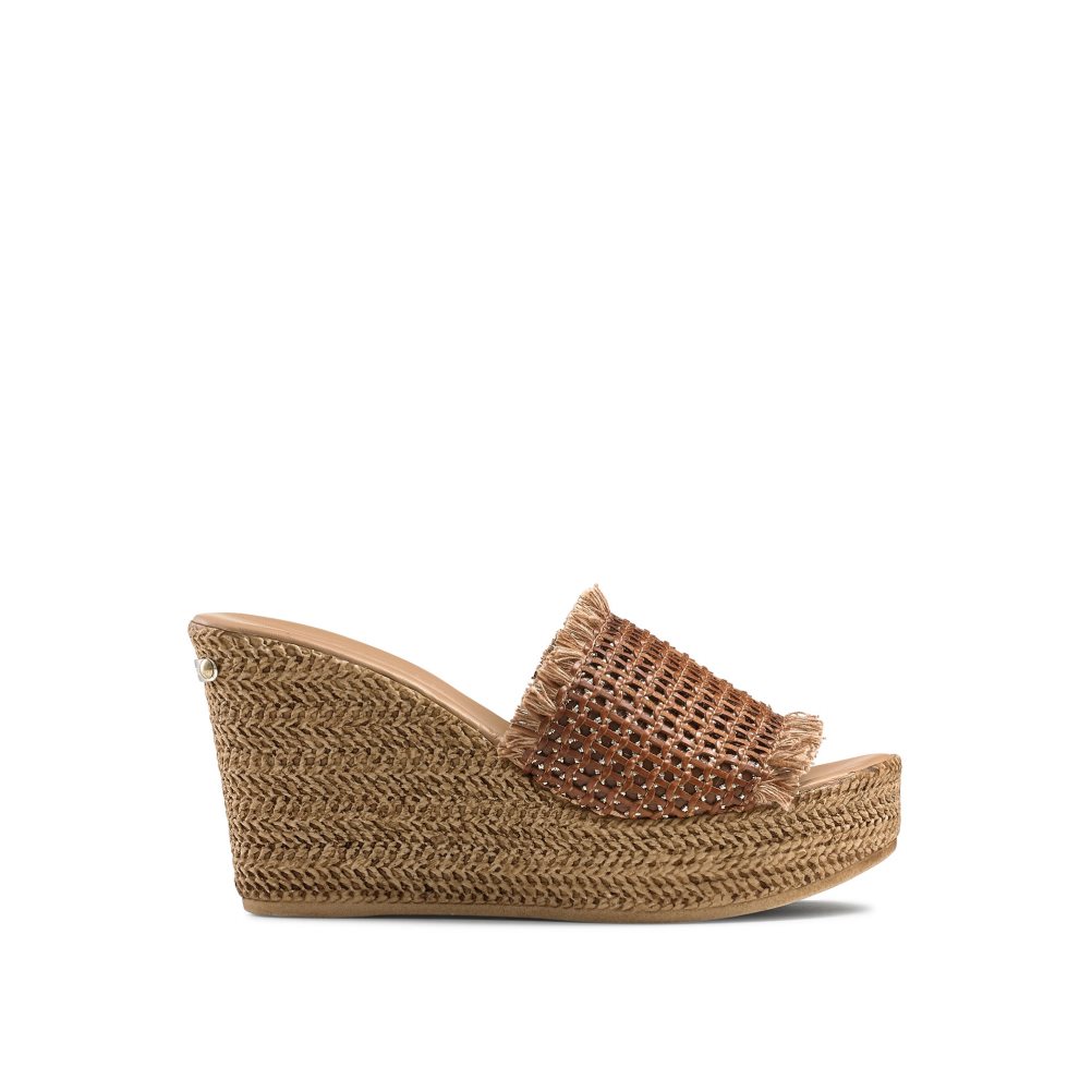 Russell And Bromley Libertine Weave Wedge Dame Brune | 123IGTMC