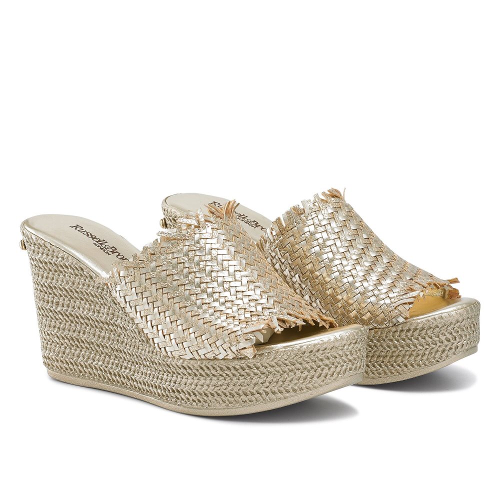 Russell And Bromley Libertine Weave Wedge Dame Gull | 194MSROF