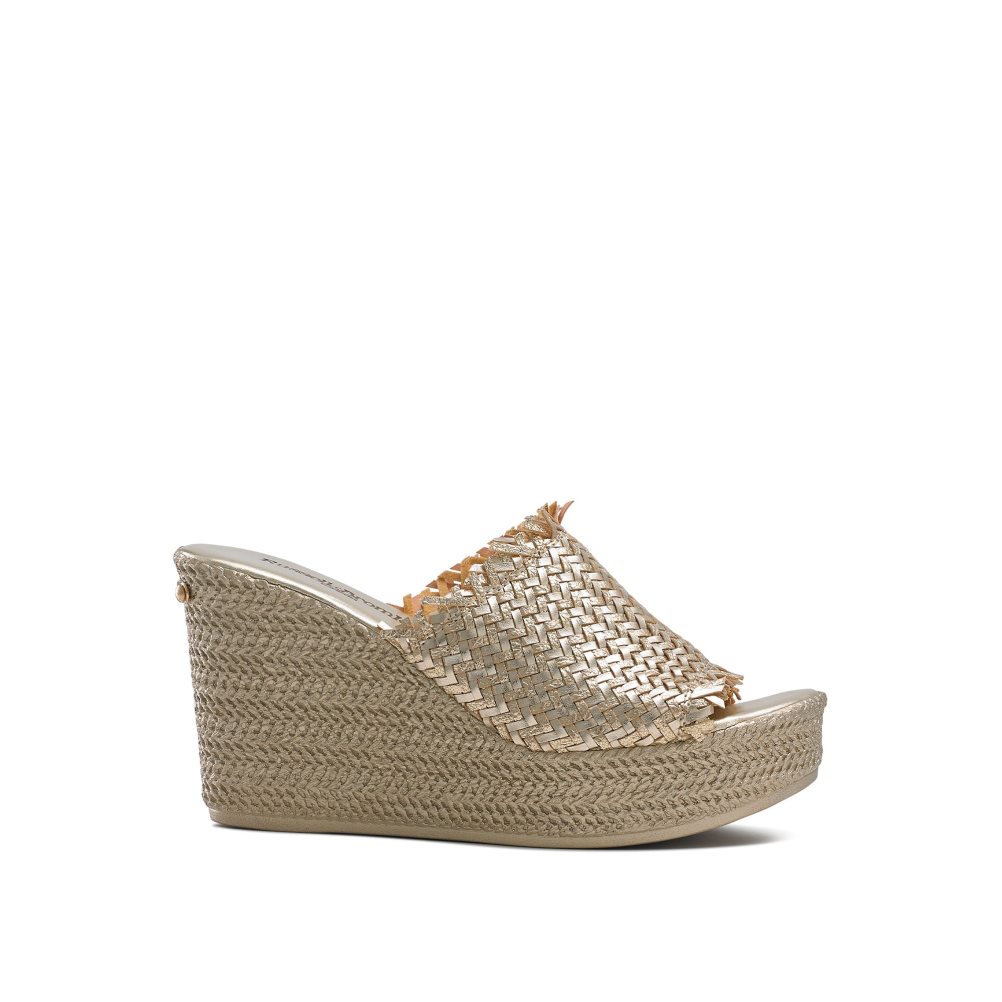 Russell And Bromley Libertine Weave Wedge Dame Gull | 194MSROF