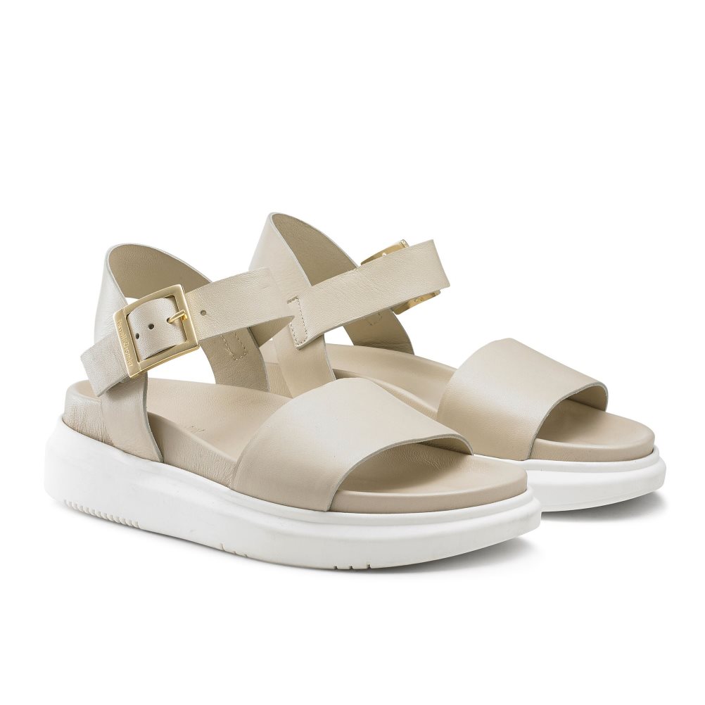 Russell And Bromley Miramar Chunky Flate Sandaler Dame Beige | 215EVWLB