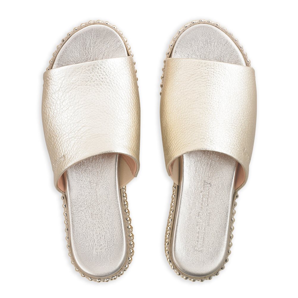 Russell And Bromley Moneypot Flate Sandaler Dame Gull | 564FVAID