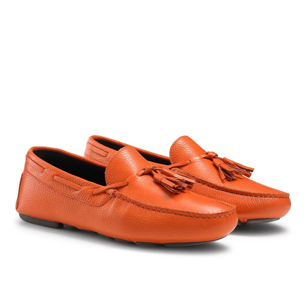 Russell And Bromley Monza Tassel Mokkasiner Herre Oransje | 465JEDGV