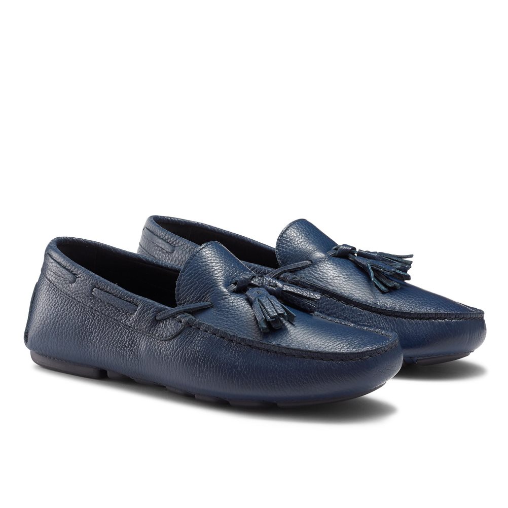 Russell And Bromley Monza Tassel Mokkasiner Herre Marineblå | 678BLEIA