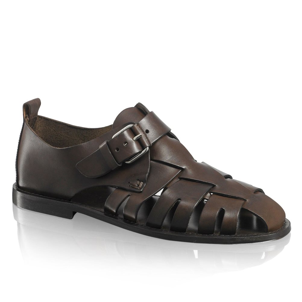 Russell And Bromley Neptune Buckled Fisherman Sandaler Herre Sjokolade | 379GKNBO