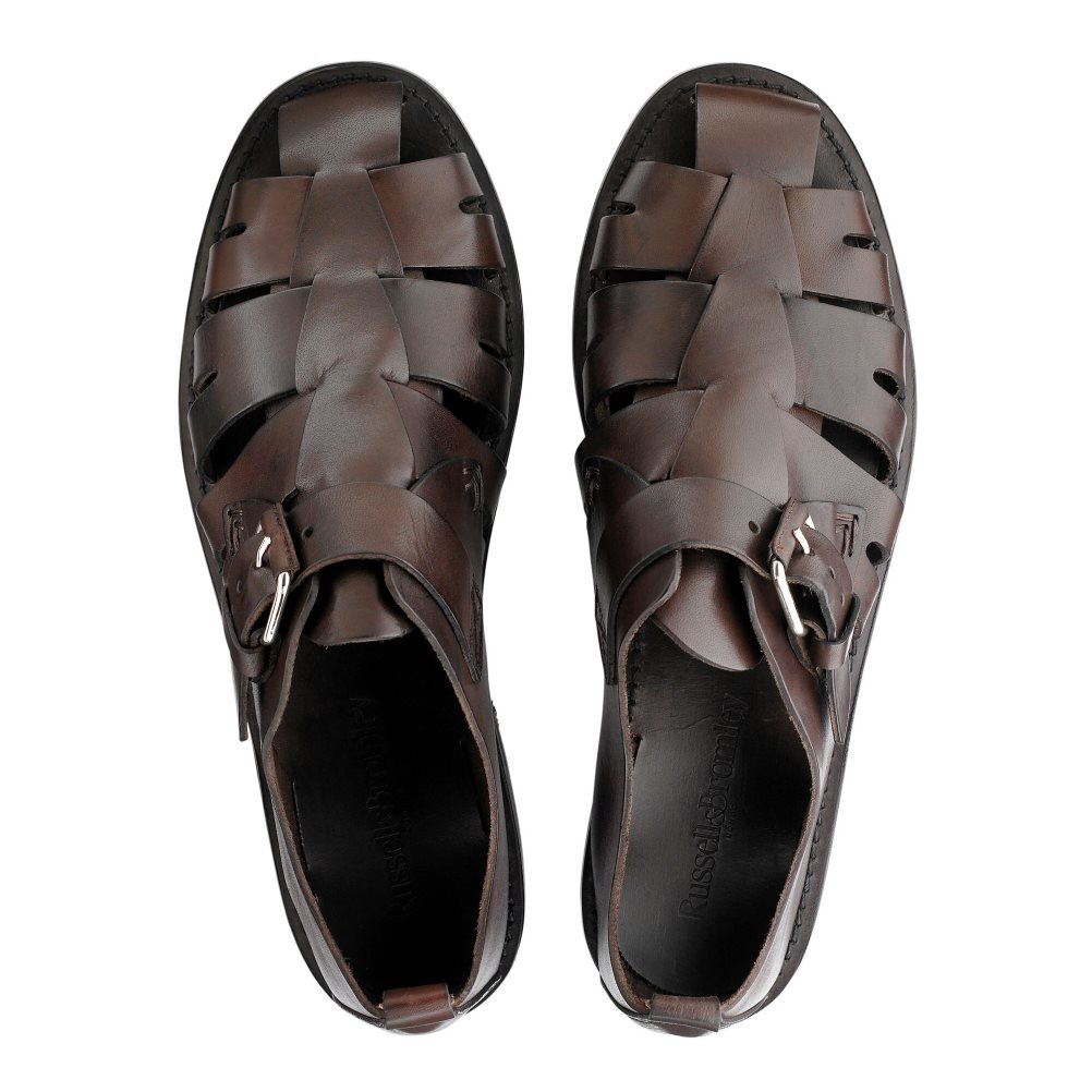 Russell And Bromley Neptune Buckled Fisherman Sandaler Herre Sjokolade | 379GKNBO