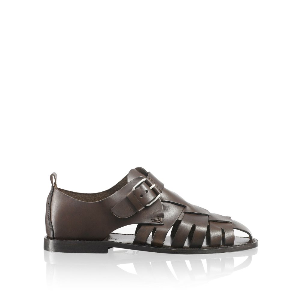 Russell And Bromley Neptune Buckled Fisherman Sandaler Herre Sjokolade | 379GKNBO