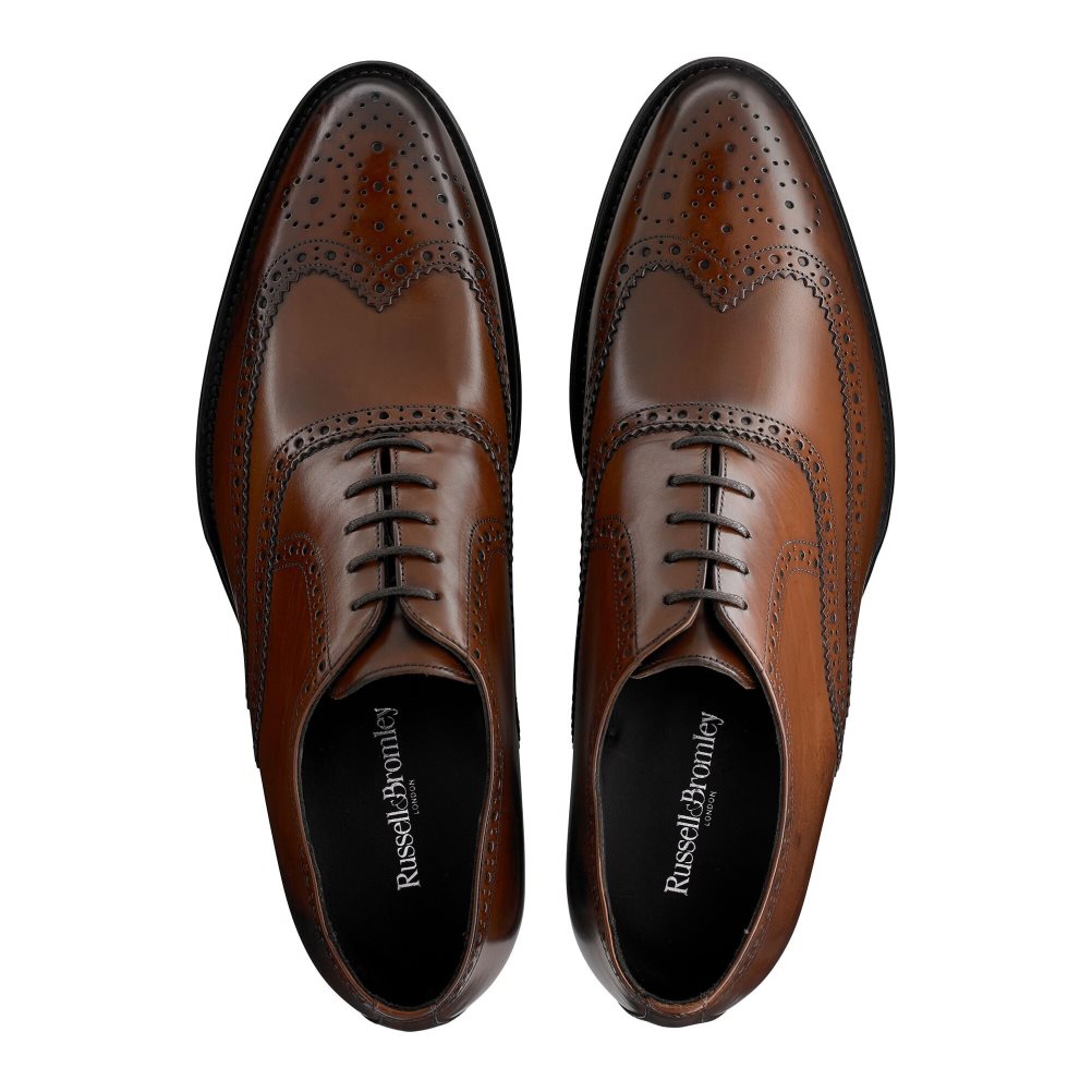 Russell And Bromley Oak Antiqued Brogue Oxford Kjoler Sko Herre Mørke Brune | 274KIWDN