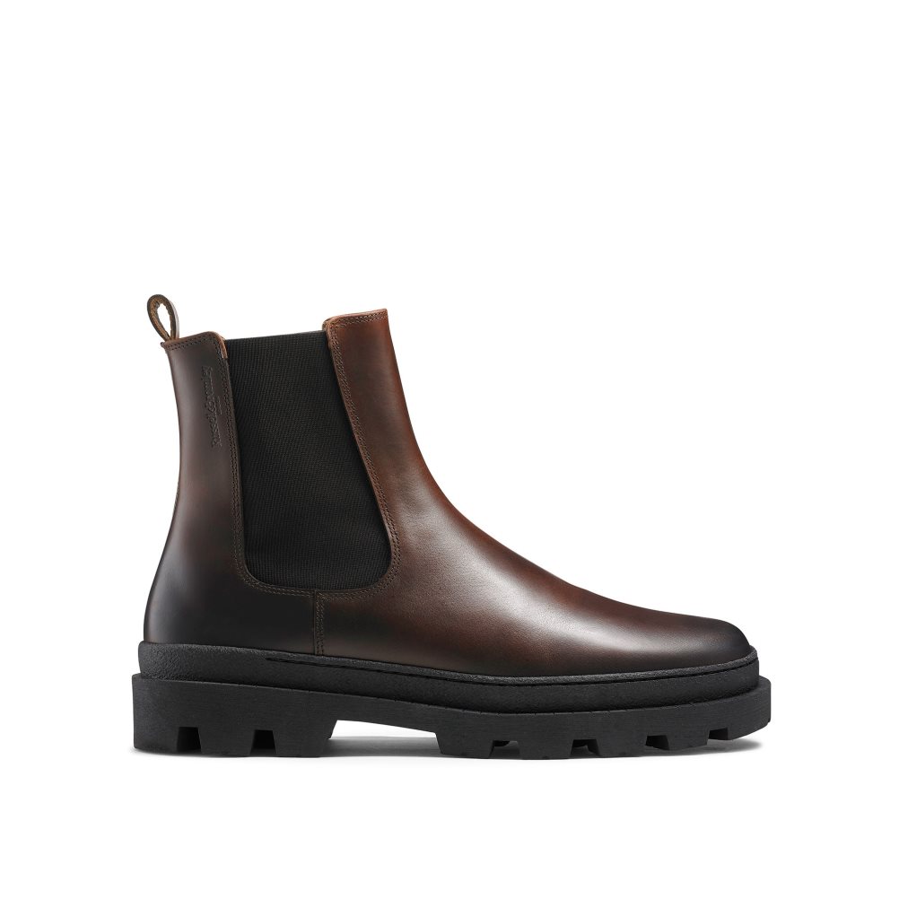 Russell And Bromley Off Grid Chunky Sole Chelsea Støvler Herre Mørke Brune | 295GIZUD