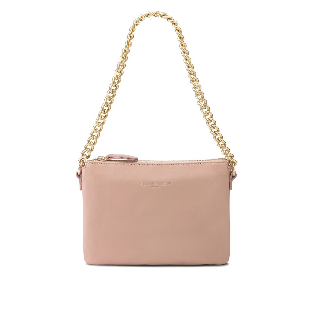 Russell And Bromley On Point Chain Zip Pouch Skulderveske Dame Beige | 042YKMJW