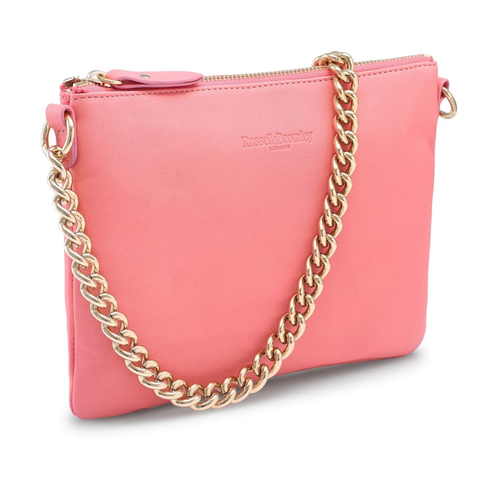 Russell And Bromley On Point Chain Zip Pouch Skulderveske Dame Rosa | 690DEQHU