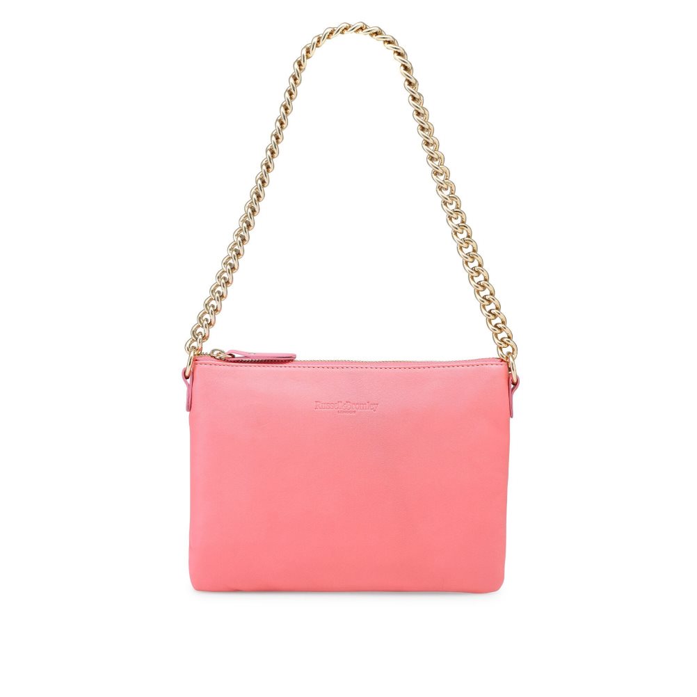 Russell And Bromley On Point Chain Zip Pouch Skulderveske Dame Rosa | 690DEQHU