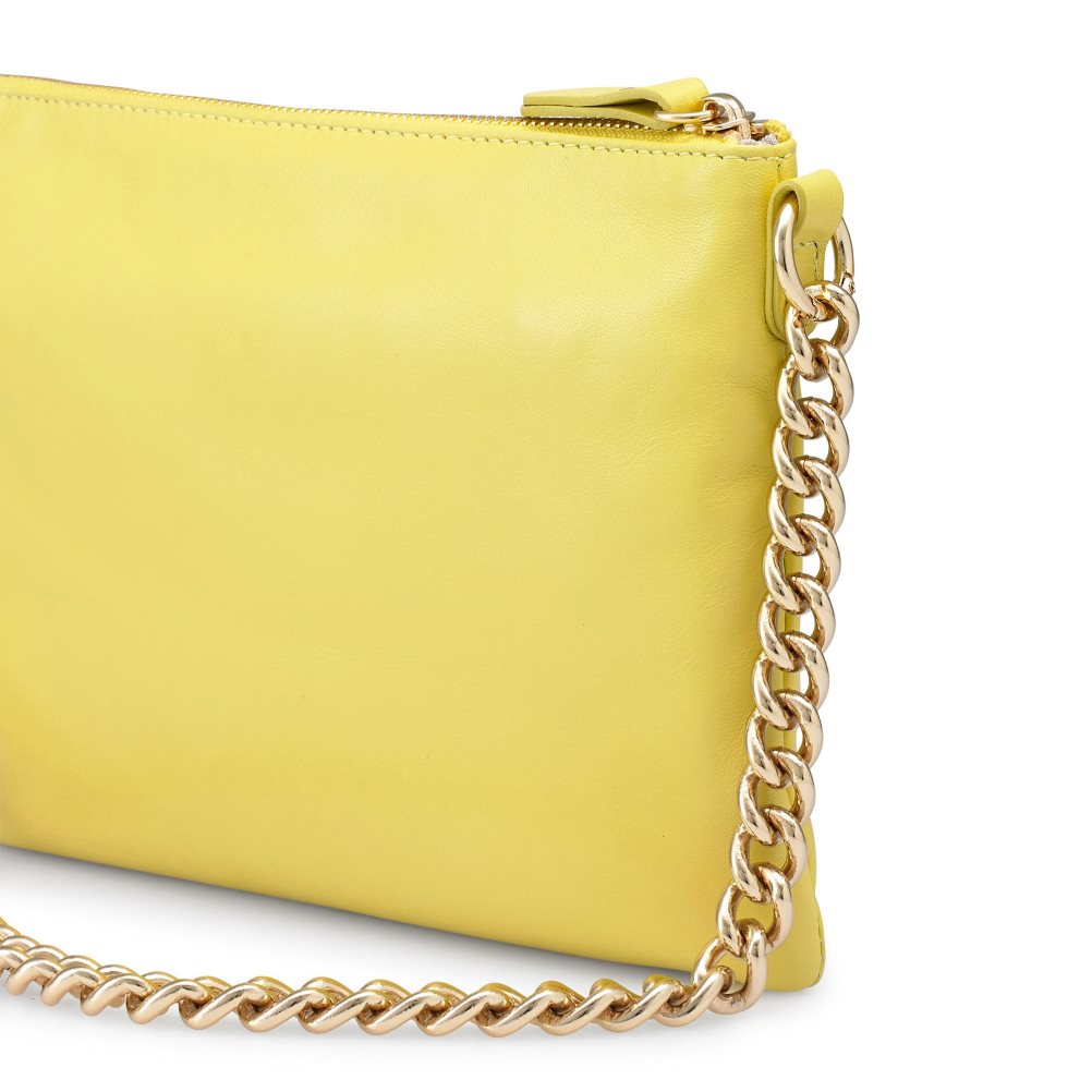 Russell And Bromley On Point Chain Zip Pouch Skulderveske Dame Gul | 706XLGKT