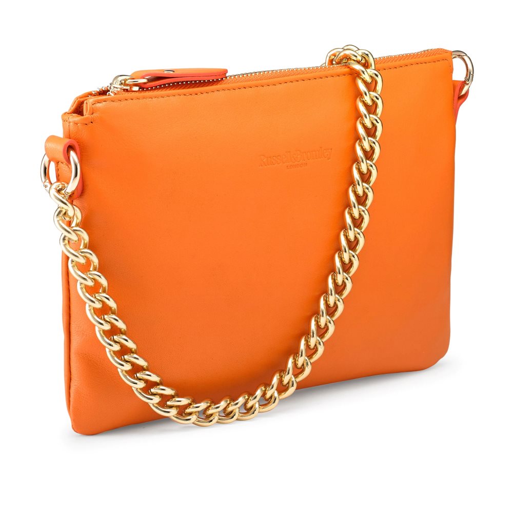 Russell And Bromley On Point Chain Zip Pouch Skulderveske Dame Oransje | 963REMPW