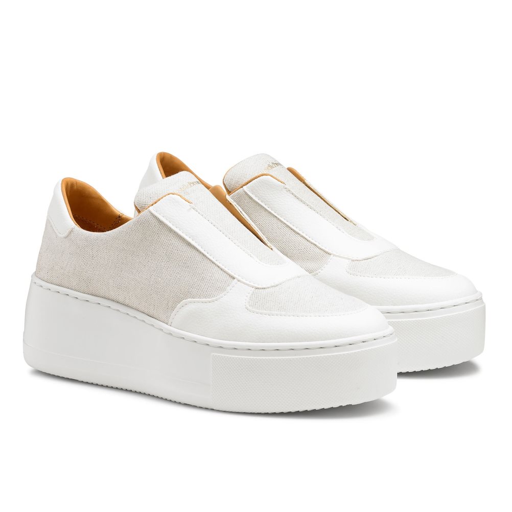 Russell And Bromley Park Ave Eco Flatform Platform Sko Dame Hvite | 538DYNAL