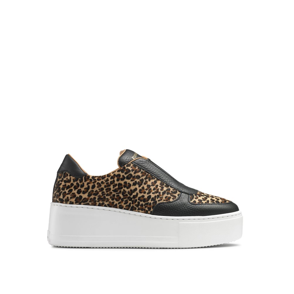 Russell And Bromley Park Ave Laceless Platform Sko Dame Leopard | 457MIJYL