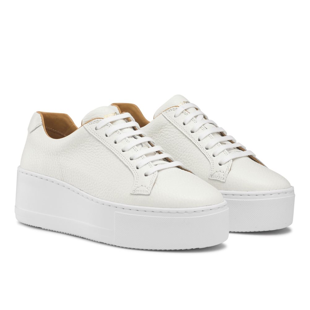 Russell And Bromley Park Life Blonder-up Flatform Platform Sko Dame Hvite | 150QABYN