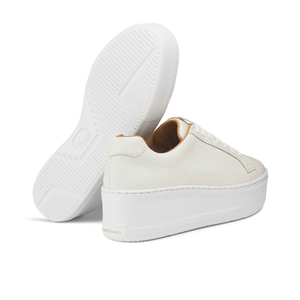 Russell And Bromley Park Life Blonder-up Flatform Platform Sko Dame Hvite | 150QABYN