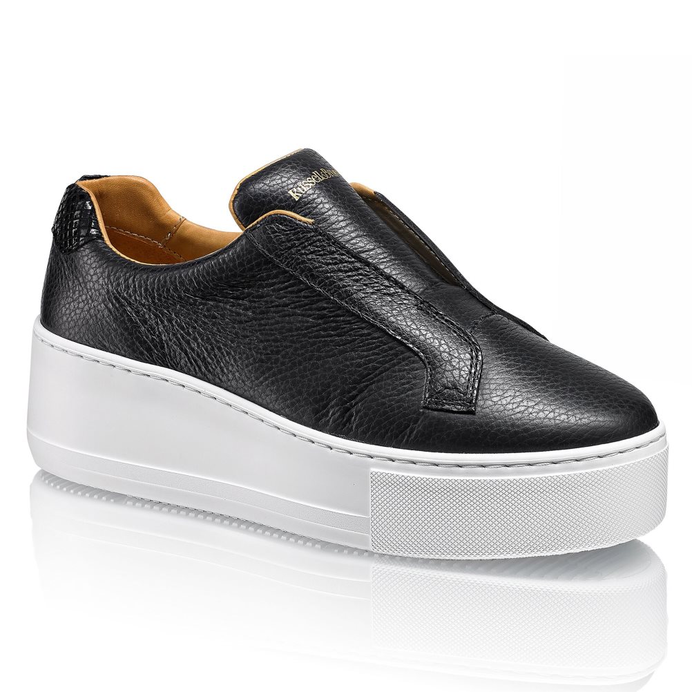 Russell And Bromley Park Up Flatform Laceless Platform Sko Dame Svarte | 839BXEIU