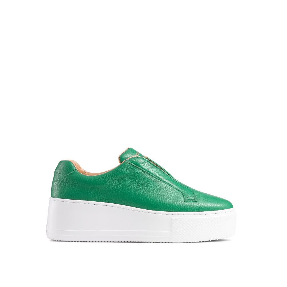 Russell And Bromley Park Up Flatform Laceless Platform Sko Dame Grønn | 938JTMPS