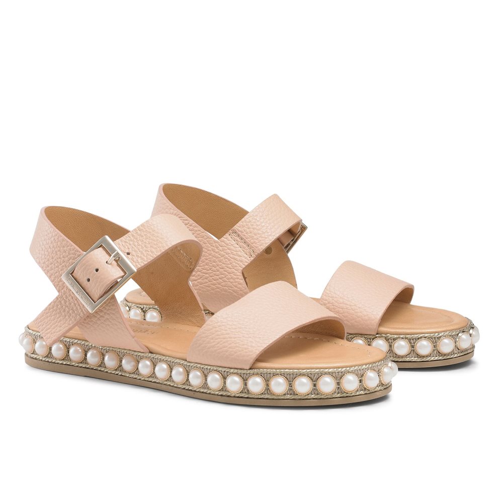 Russell And Bromley Pearljam Pearl Two Part Flate Sandaler Dame Rosa | 958KHYPT