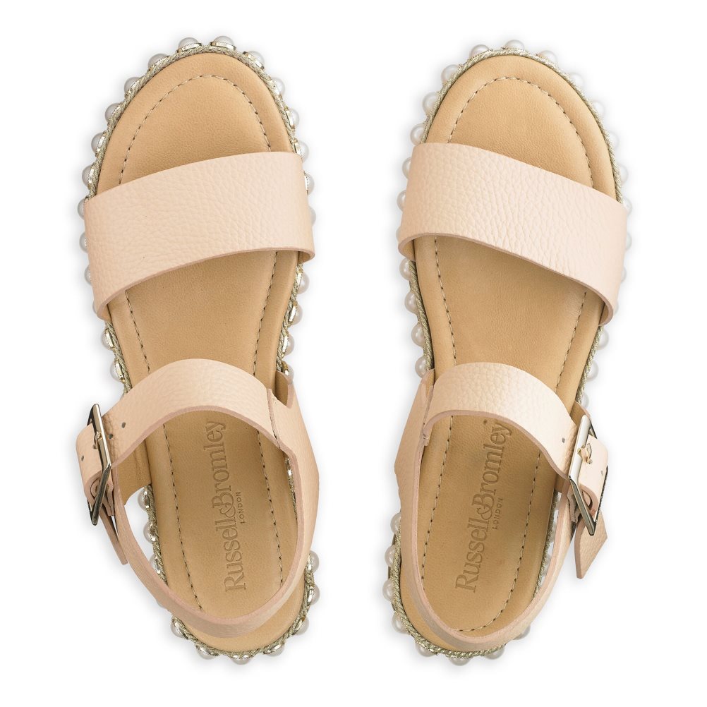 Russell And Bromley Pearljam Pearl Two Part Flate Sandaler Dame Rosa | 958KHYPT