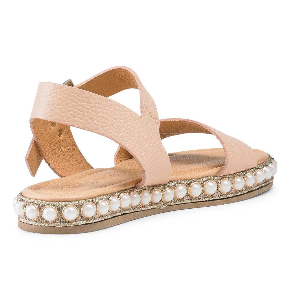 Russell And Bromley Pearljam Pearl Two Part Flate Sandaler Dame Rosa | 958KHYPT