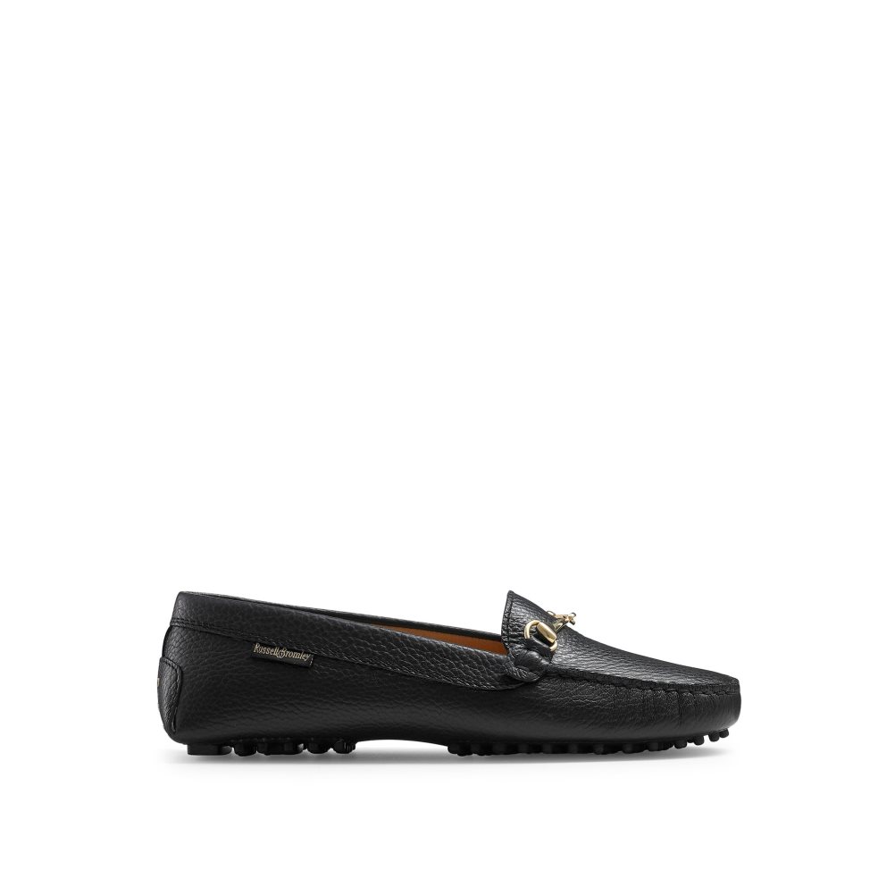 Russell And Bromley Piazza Snaffle Trim Driver Loafers Dame Svarte | 652MEKVF