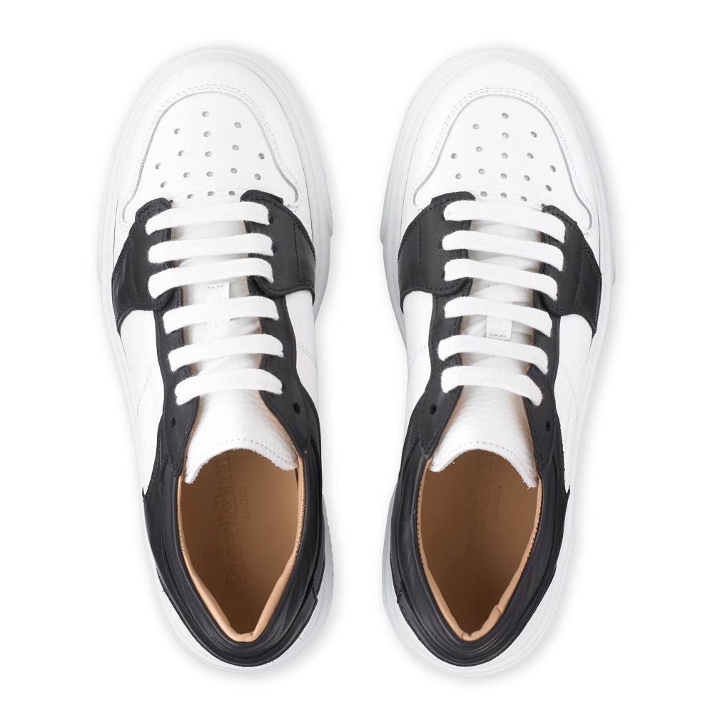 Russell And Bromley Prince Low Low Top Platform Sko Dame Hvite Svarte | 964MDIUF