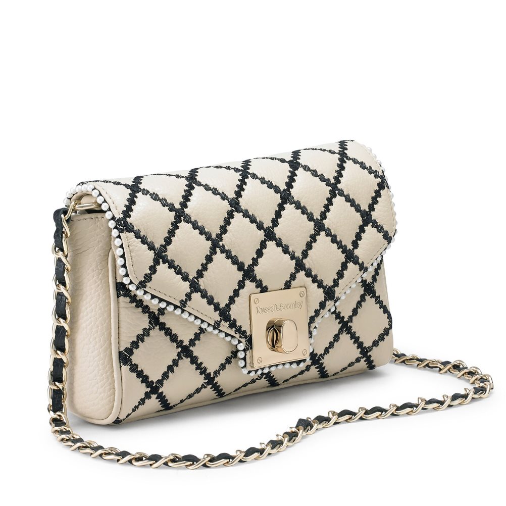 Russell And Bromley Promenade Mini Chain Crossbody Veske Dame Beige | 936FOAWP