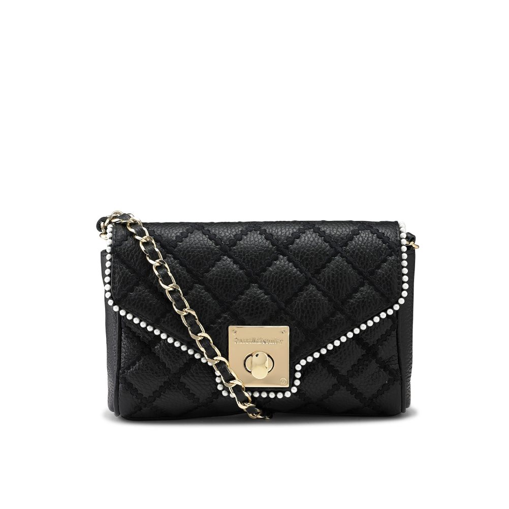 Russell And Bromley Promenade Pearl Trim Crossbody Veske Dame Svarte | 986EKWYS