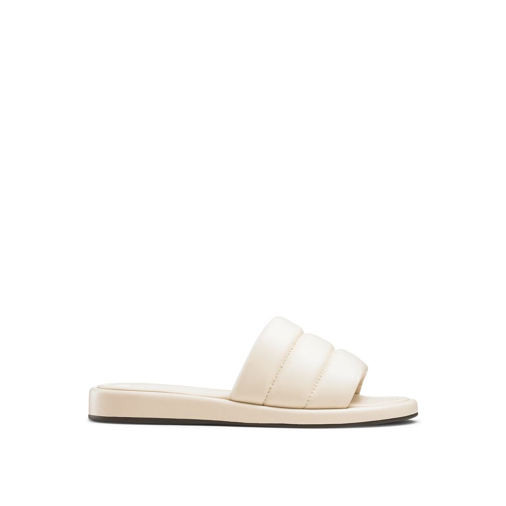 Russell And Bromley Puffmule Puffy Tøfler Dame Pisket Krem | 305YFXOA