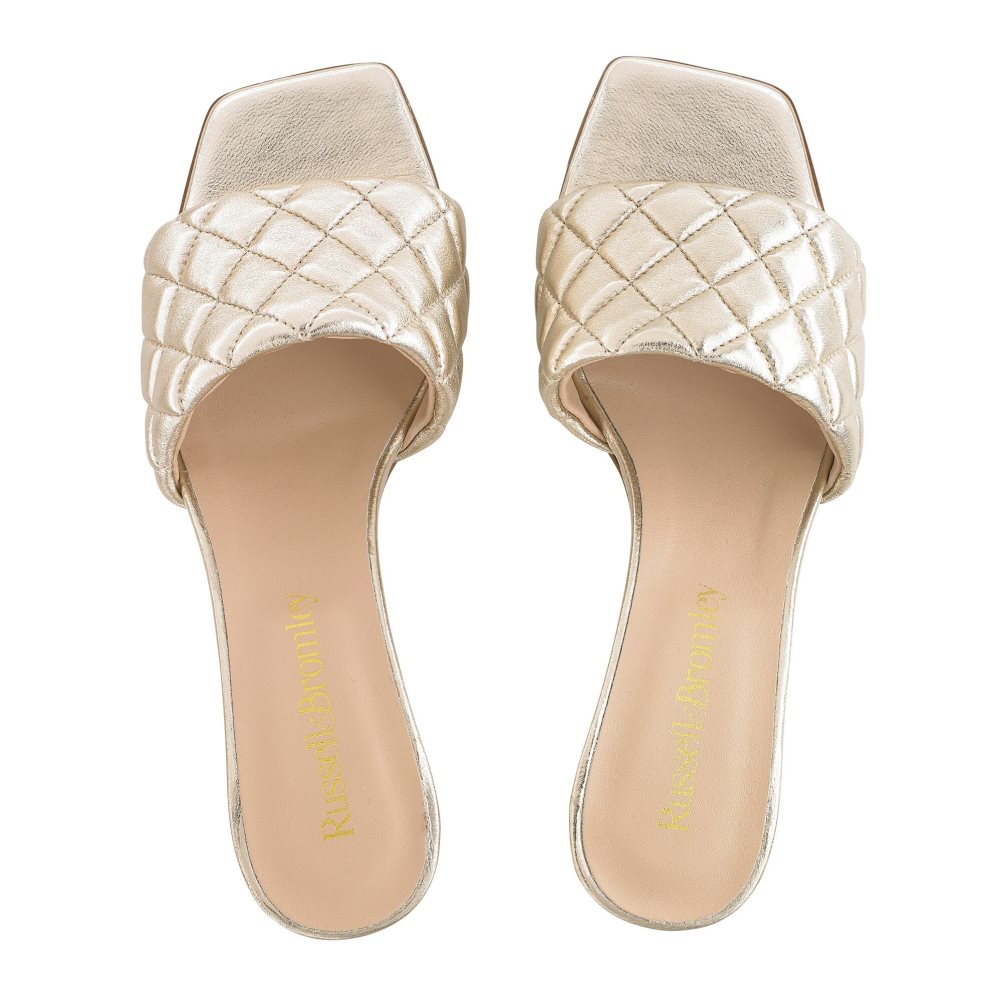 Russell And Bromley Quiltbloc Quilted Block Mules Sko Dame Gull | 760UFMAB