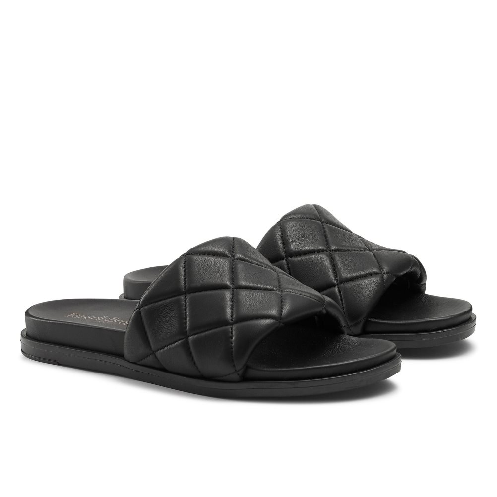 Russell And Bromley Quilted Badesandaler Dame Svarte | 528OKJZP