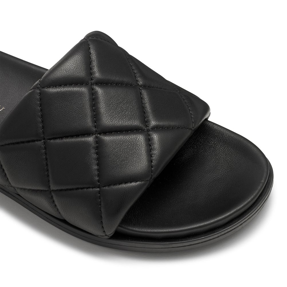 Russell And Bromley Quilted Badesandaler Dame Svarte | 528OKJZP