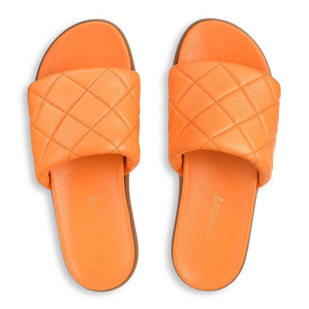 Russell And Bromley Quilted Badesandaler Dame Oransje | 583XGSLZ