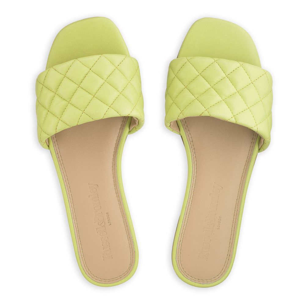 Russell And Bromley Quilted Flate Sandaler Dame Grønn | 620MPEVU