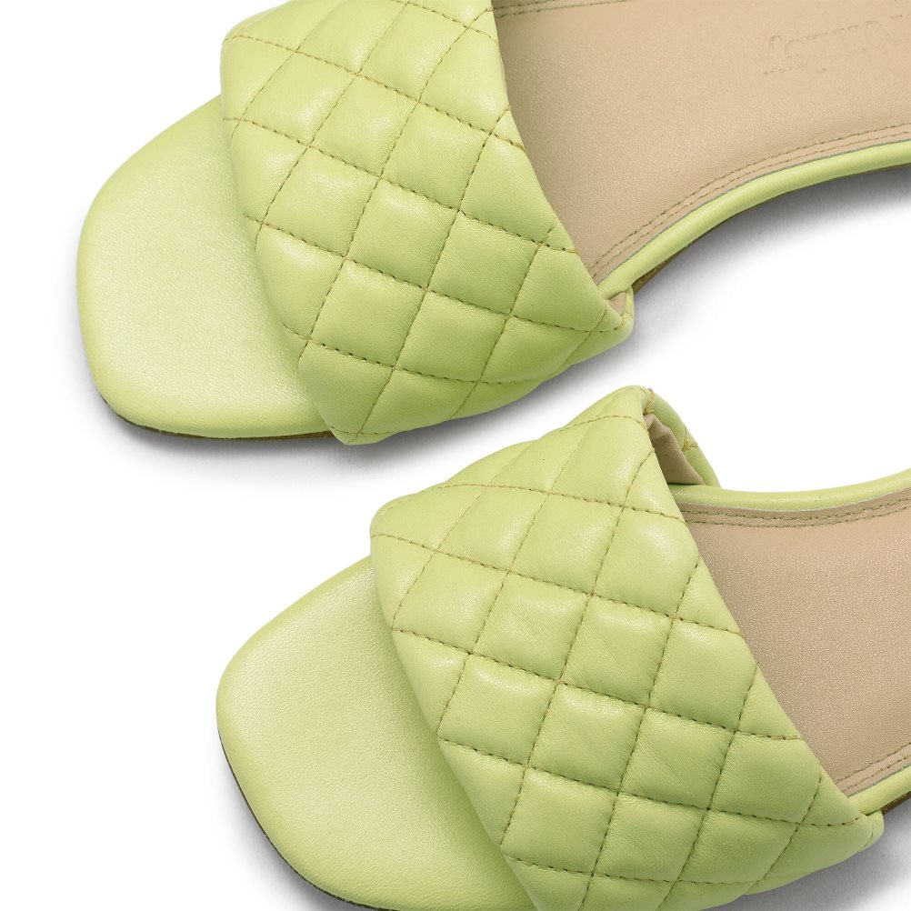 Russell And Bromley Quilted Flate Sandaler Dame Grønn | 620MPEVU