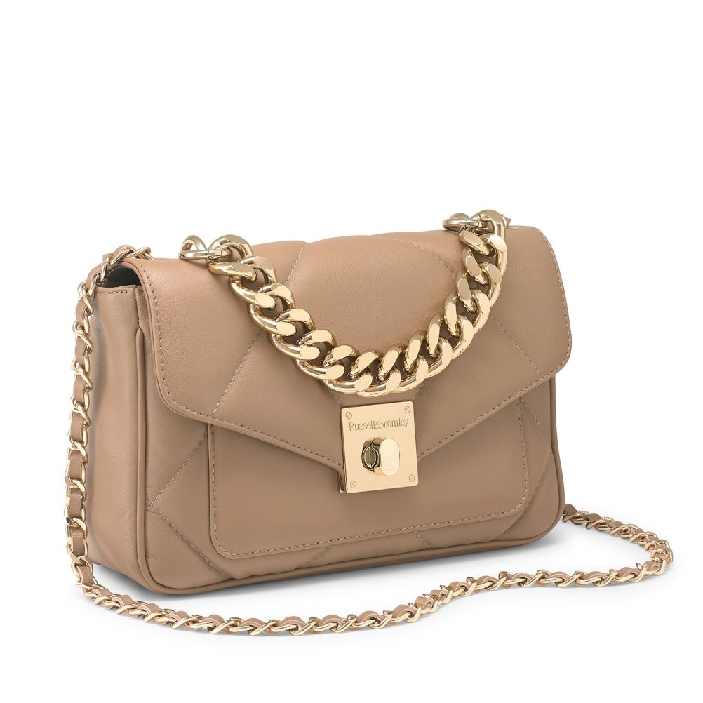 Russell And Bromley Quiltpuff Midi Mini Veske Dame Beige | 451SMVKA