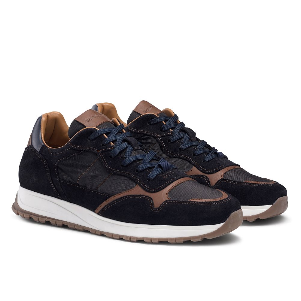 Russell And Bromley Rannoch Oxford Blonder Runner Joggesko Herre Svarte Marineblå | 071LJFTG