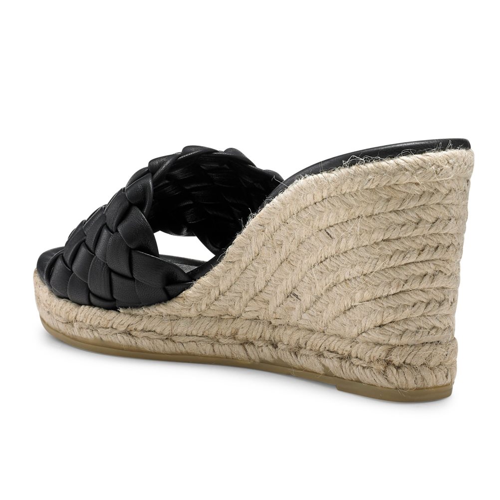 Russell And Bromley Rhapsody Plaited Espadrille Wedge Dame Svarte | 740OPLHU