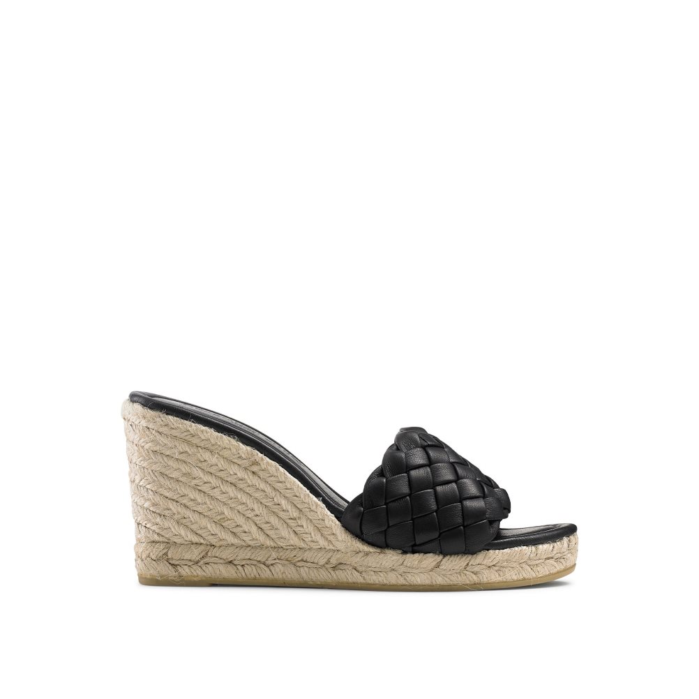 Russell And Bromley Rhapsody Plaited Espadrille Wedge Dame Svarte | 740OPLHU