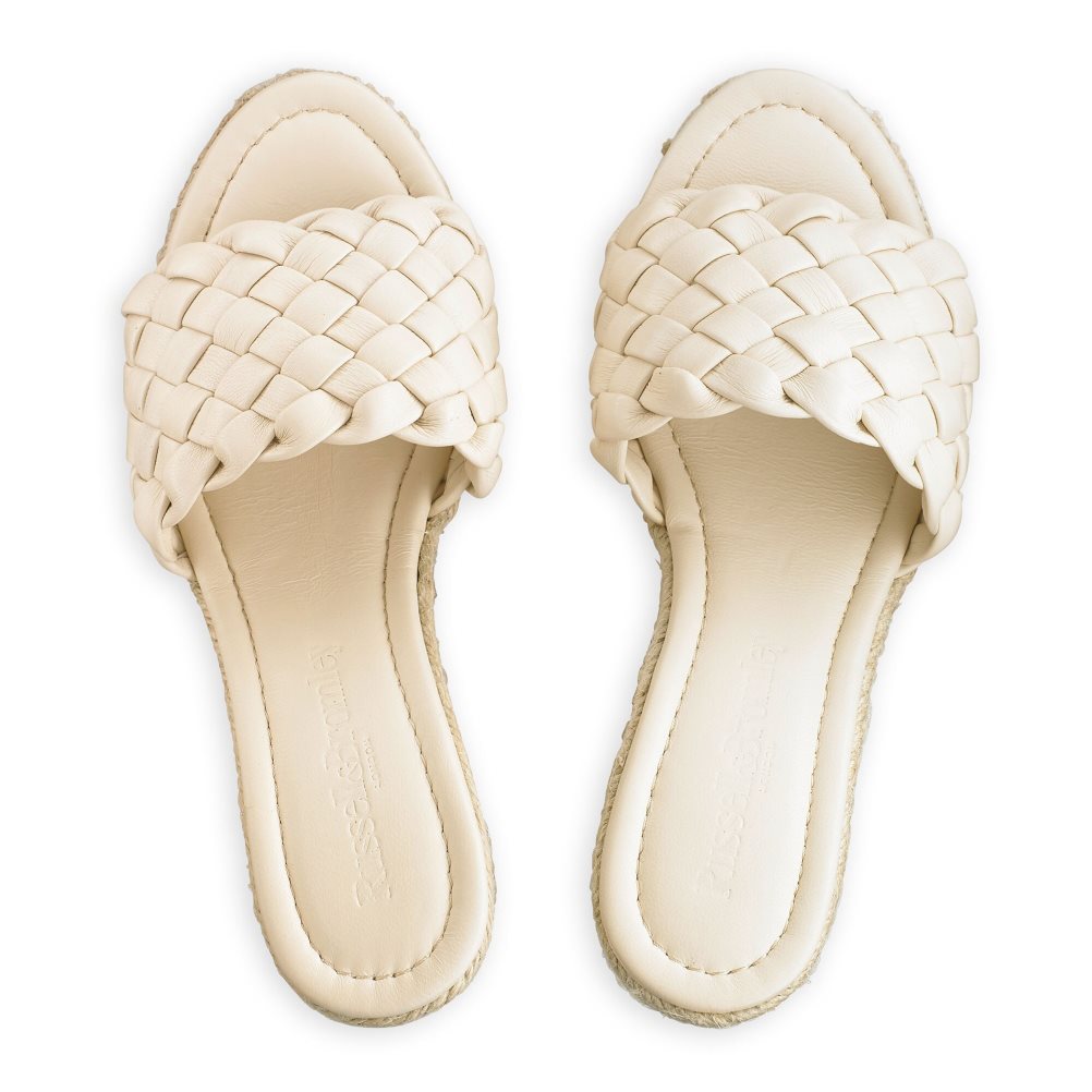 Russell And Bromley Rhapsody Plaited Espadrille Wedge Dame Pisket Krem | 819JECLG