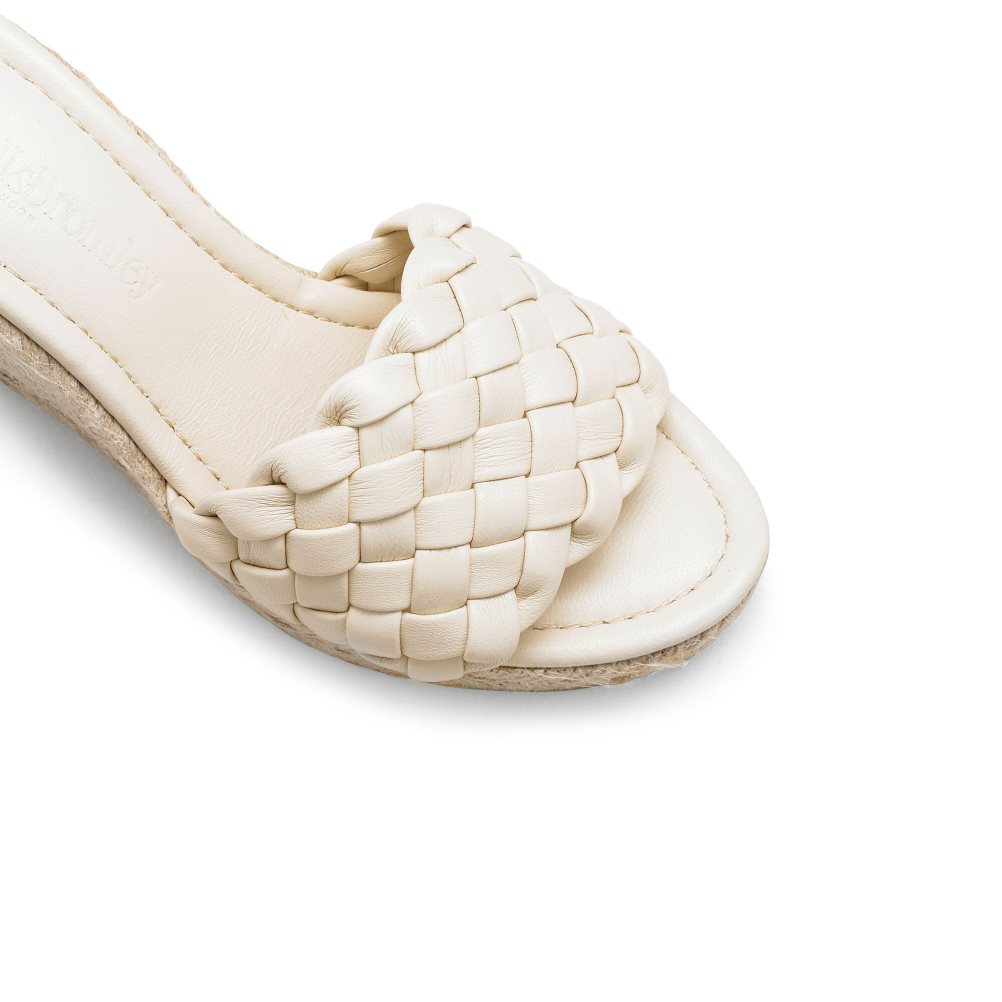 Russell And Bromley Rhapsody Plaited Espadrille Wedge Dame Pisket Krem | 819JECLG