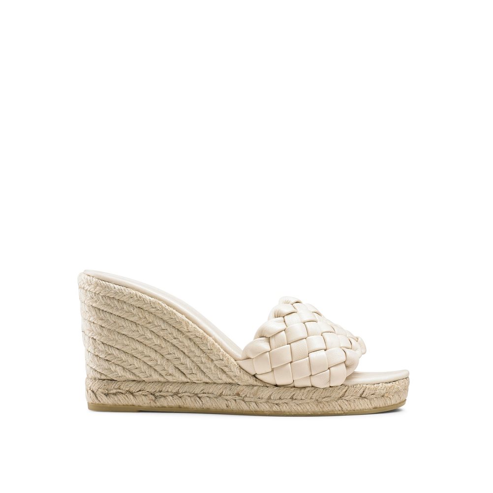 Russell And Bromley Rhapsody Plaited Espadrille Wedge Dame Pisket Krem | 819JECLG